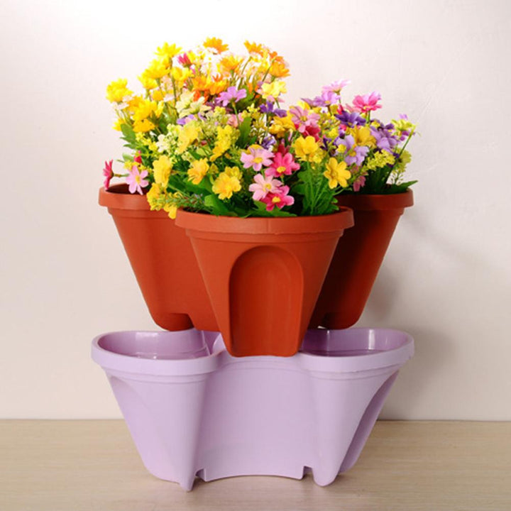 Lisslune | Stackable Plant Tower for Herbs and Vegetables – Vertical Garden Plant Pots for Indoor and Outdoor
