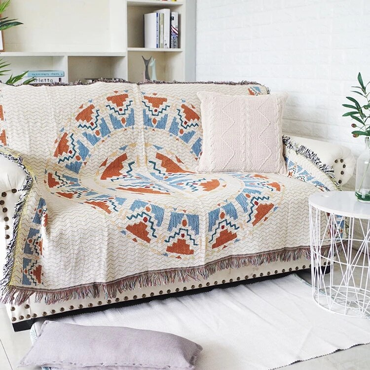 Lisslune | Vintage Pumpkin Sofa Cover Blanket