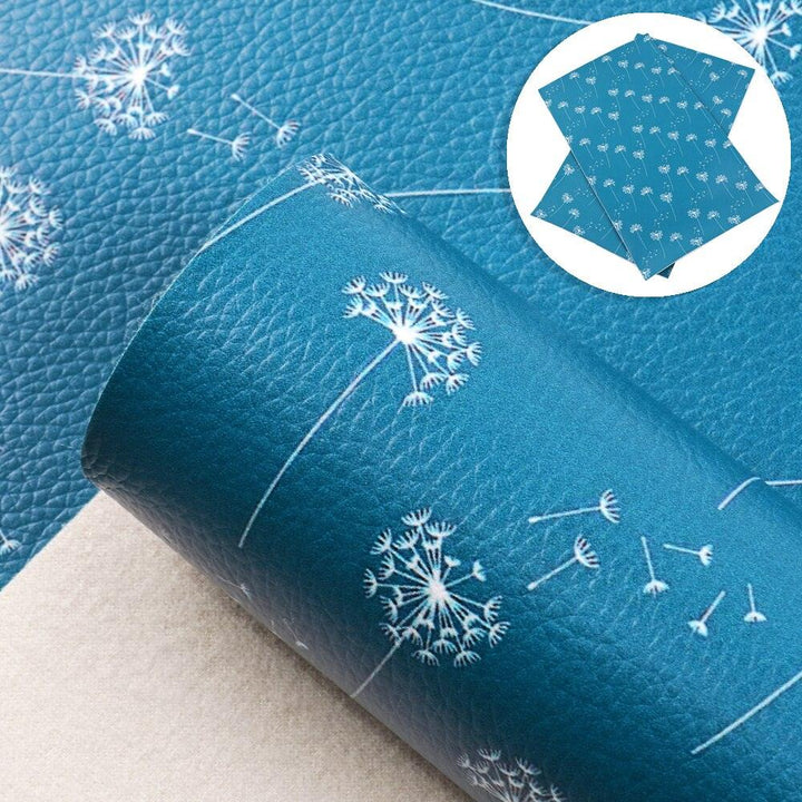 Lisslune | Vibrant Geometric Floral Synthetic Leather Craft Sheet - Enhance Your DIY Projects