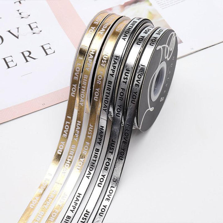 Lisslune | Luxurious Gold Bar Design Ribbon - 1 cm wide, 45 Yards for exquisite crafting and gift wrapping