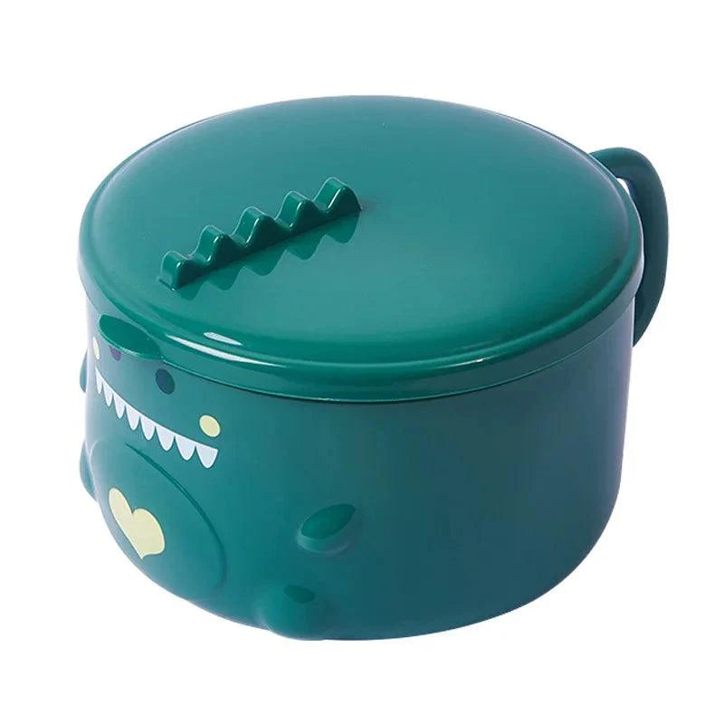 Lisslune | Dino-themed Stainless Steel Lunch Bowl Set - Fun Food Container for Kids