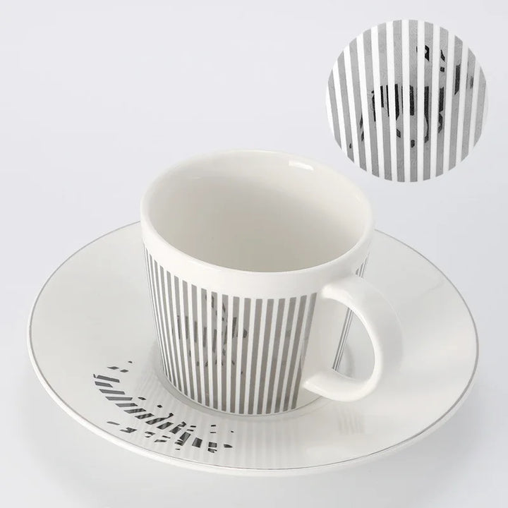 Lisslune | Creative dynamic SLR cup Leopard anamorphic zebra cup Luycho coffee tea cup set with coaster 90ml-225ml