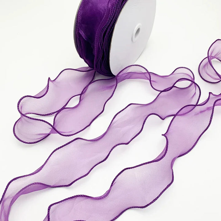 Rynx | 60mm Wave Silk Gauze Ribbon for Hair Ornaments Gift Wrapping Decorative Laces
