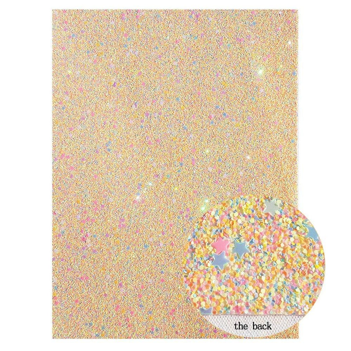 Lisslune | Sparkling Chunky Glitter Synthetic Leather Craft Sheets - A4 Size for Stunning DIY Projects