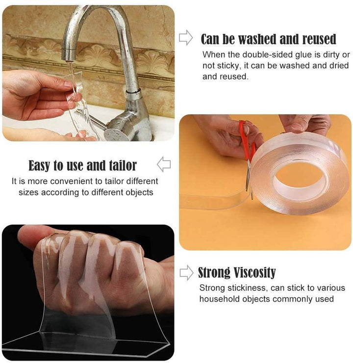 Lisslune | Revolutionary Nano Gel Double-Sided Tape for Effortless Home Organization!