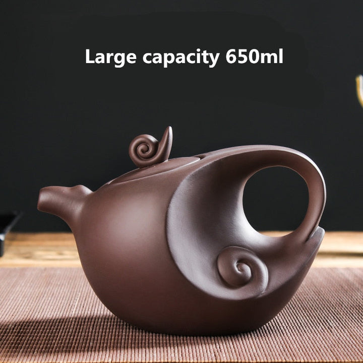 Lisslune | Large Capacity Household Handmade Purple Sand Teapot Chinese Tea Set Yixing Zisha Zhu Clay Ball Filter Bubble Teapot Moon Pot