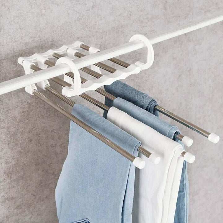 Lisslune | Adjustable 5-in-1 Stainless Steel Pants Organizer Rack