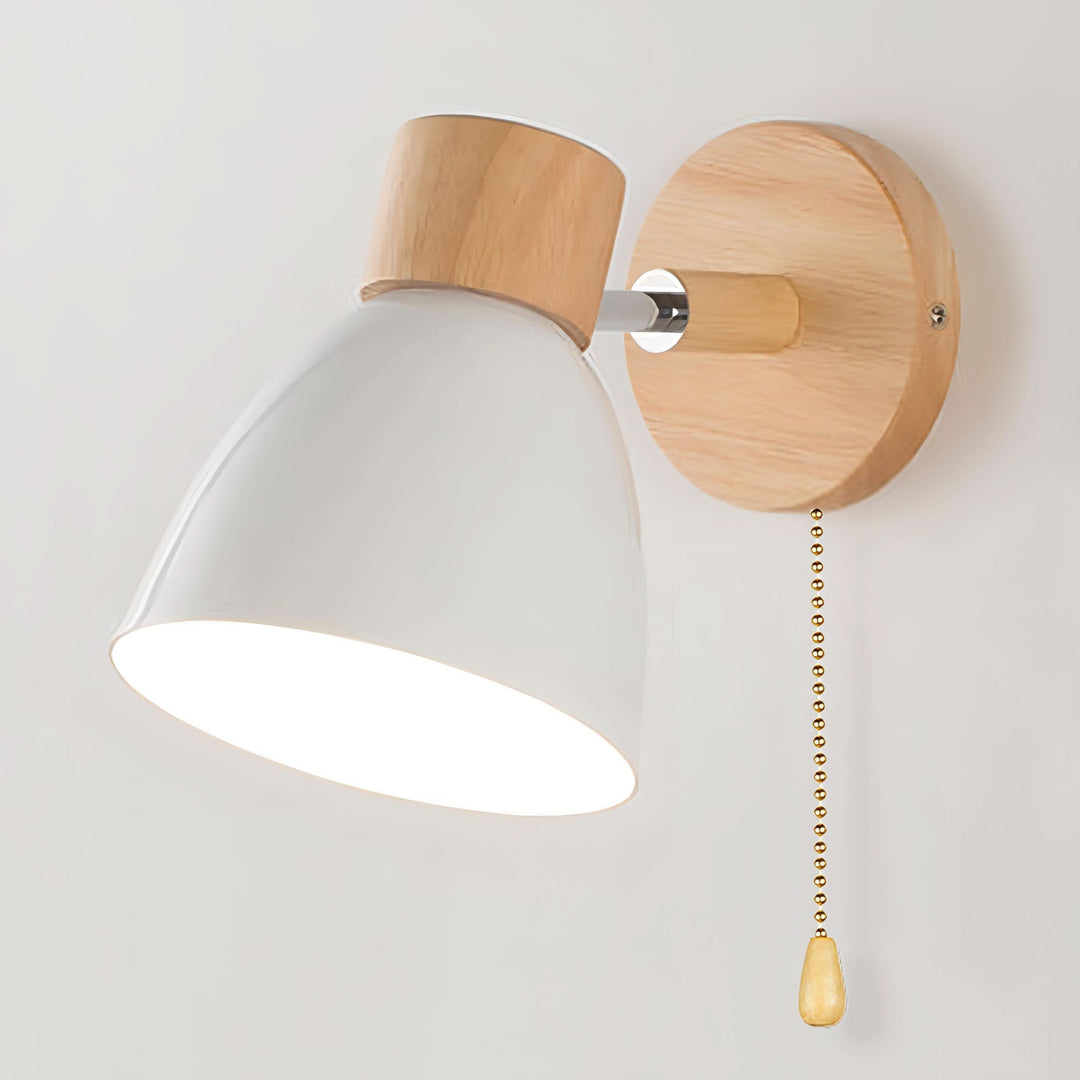 Lisslune | Nordic Wood Hanging Wall Light with Pull Switch
