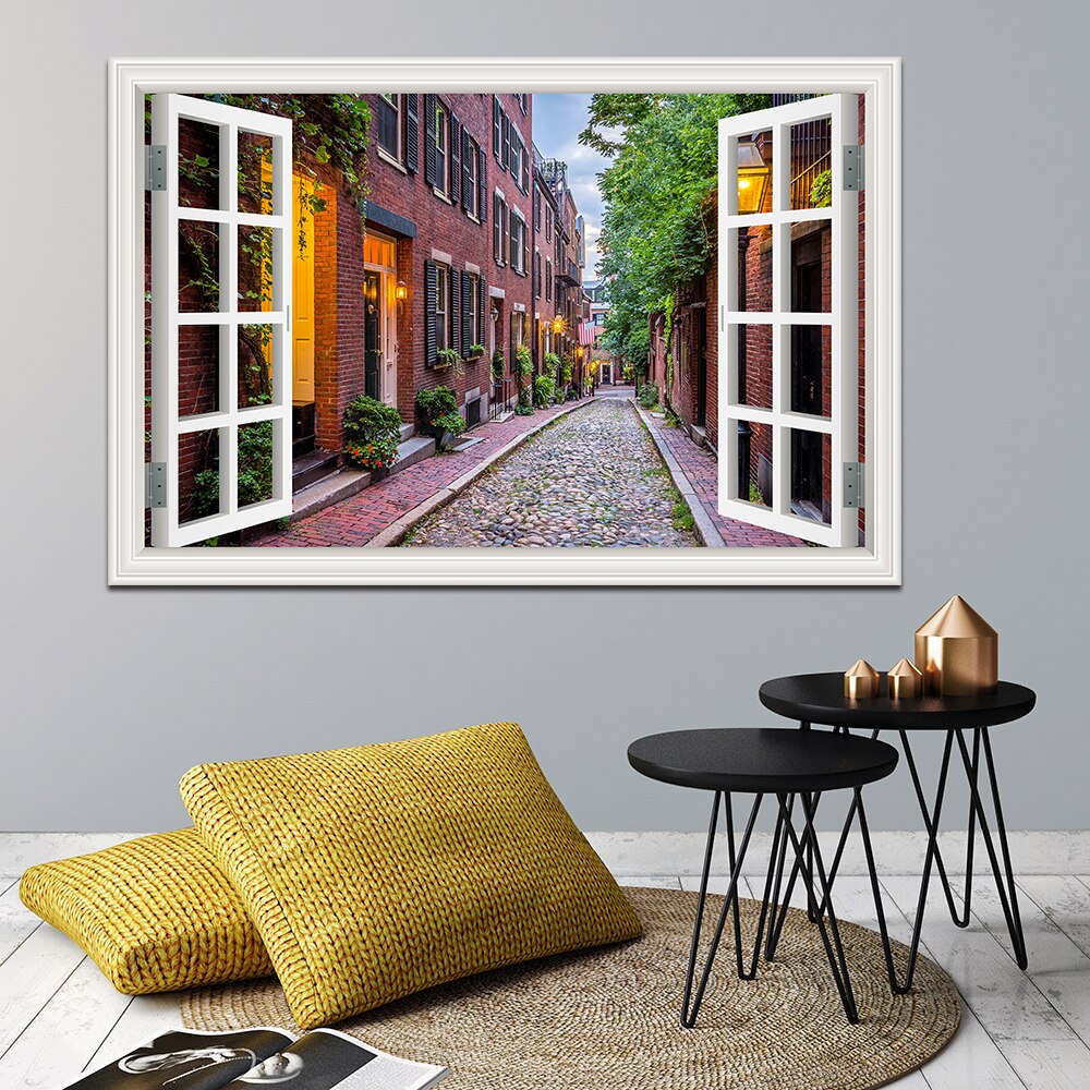 Lisslune | 3D Street Scene Self-Adhesive European Wallpaper
