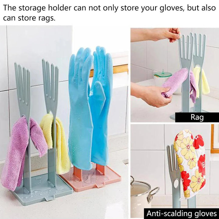 Lisslune | Kitchen sink glove storage system with removable draining rack for a tidy kitchen