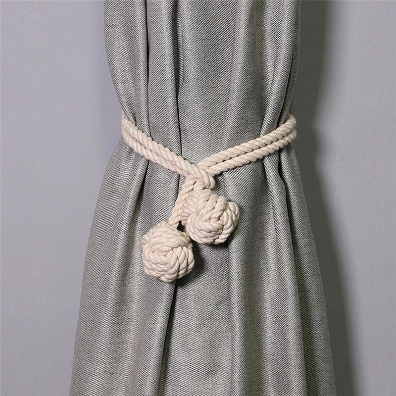 Rynx | Marame Curtain tape curtain tied ball pendant mini tapestry decoration handwoven cotton strap curtain accessory