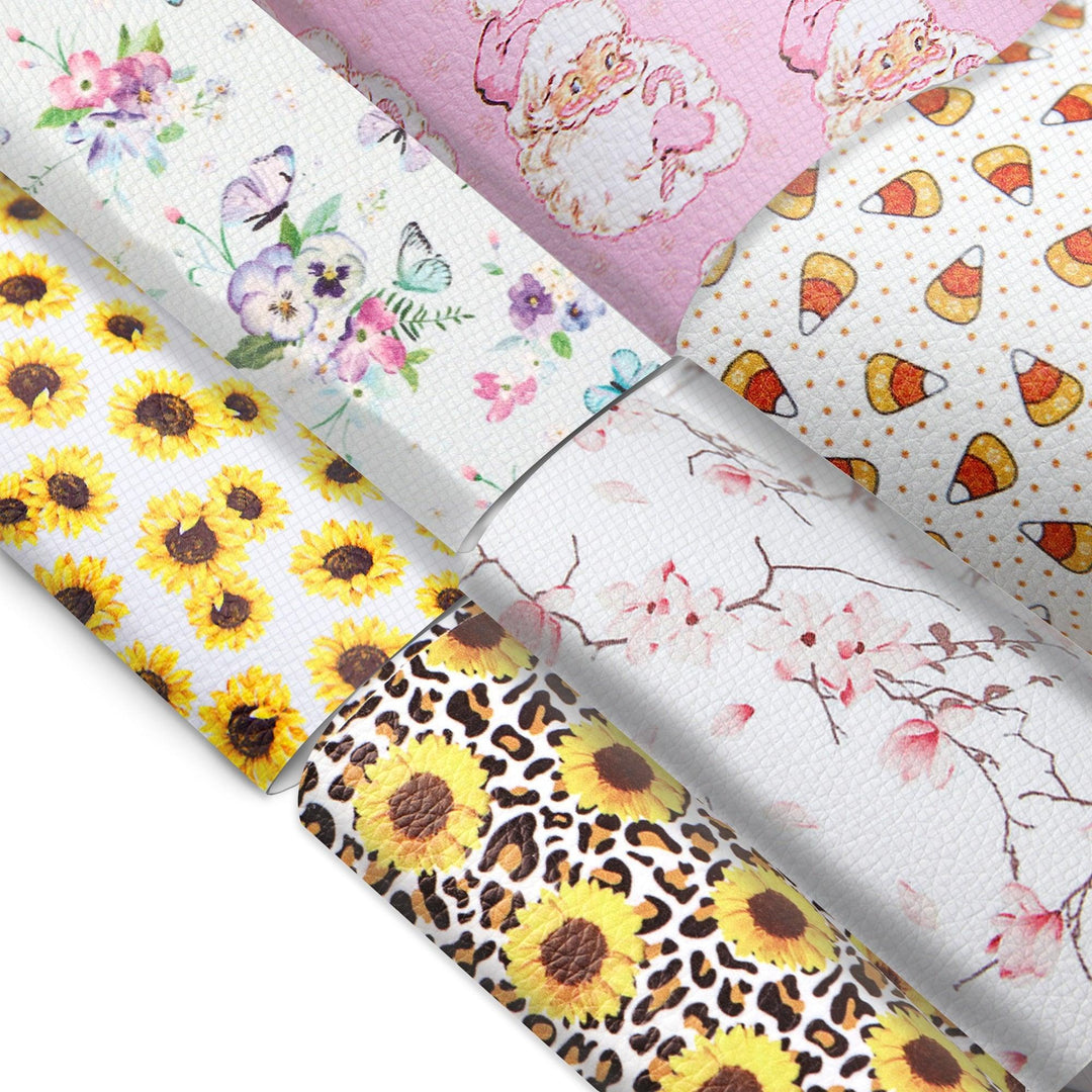 Lisslune | Christmas Blossom Synthetic Leather Craft Sheets - Create Your Holiday Magic!