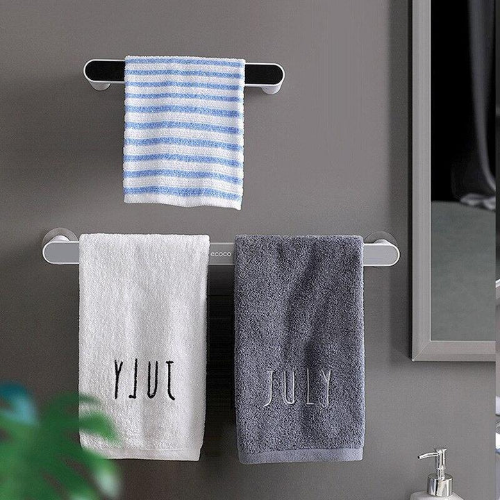 Lisslune | Modern gray and black self-adhesive towel holder with double hooks - 26.5*5.5cm