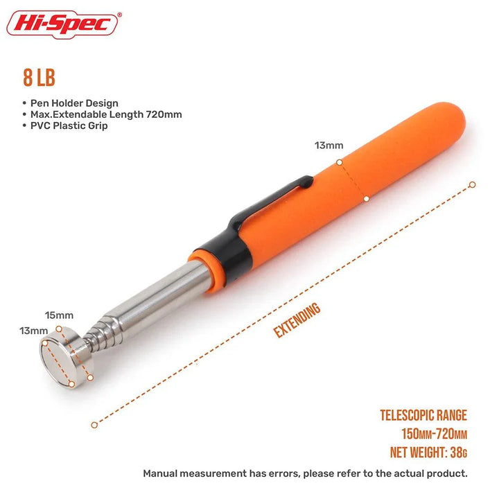 Lisslune | Heavy-Duty Telescopic Magnetic Pickup Tool - 8LB Capacity Stainless Steel Design