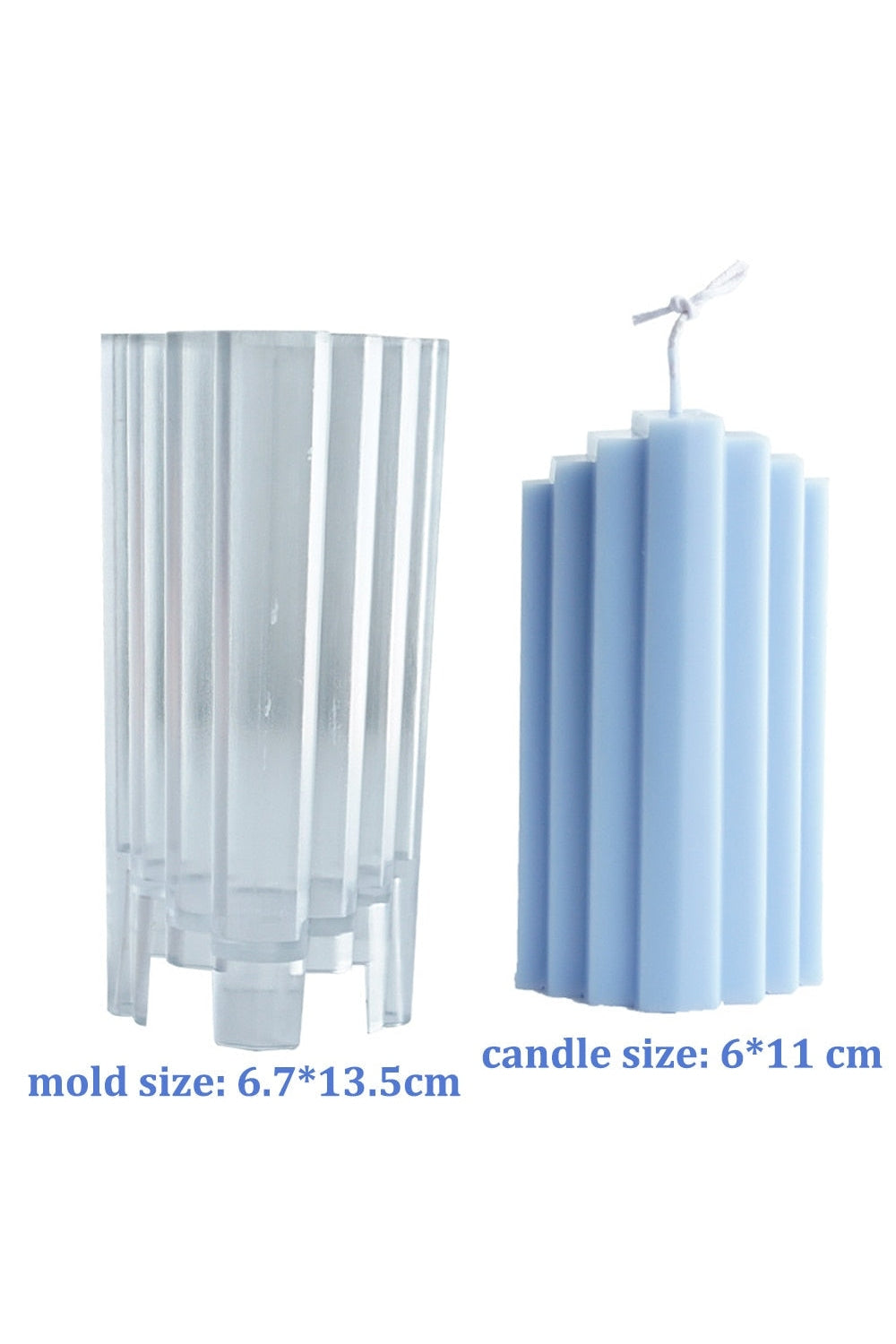Lisslune | striped pillar candle shape