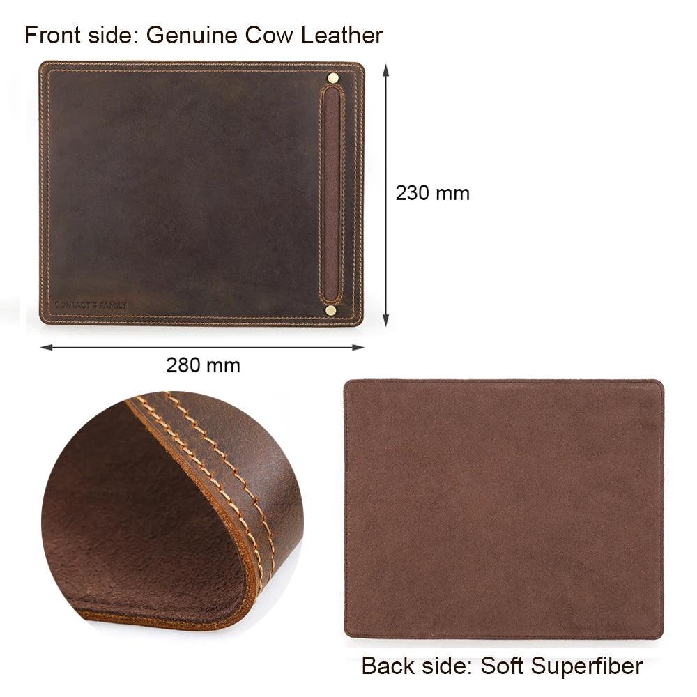 Lisslune | Luxurious nubuck leather mouse pad with practical pencil holder for an upscale office