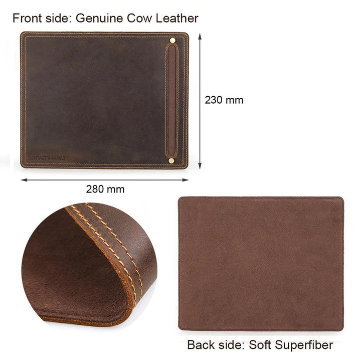 Lisslune | Luxurious nubuck leather mouse pad with practical pencil holder for an upscale office