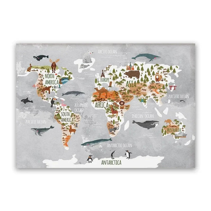 Lisslune | World map canvas poster
