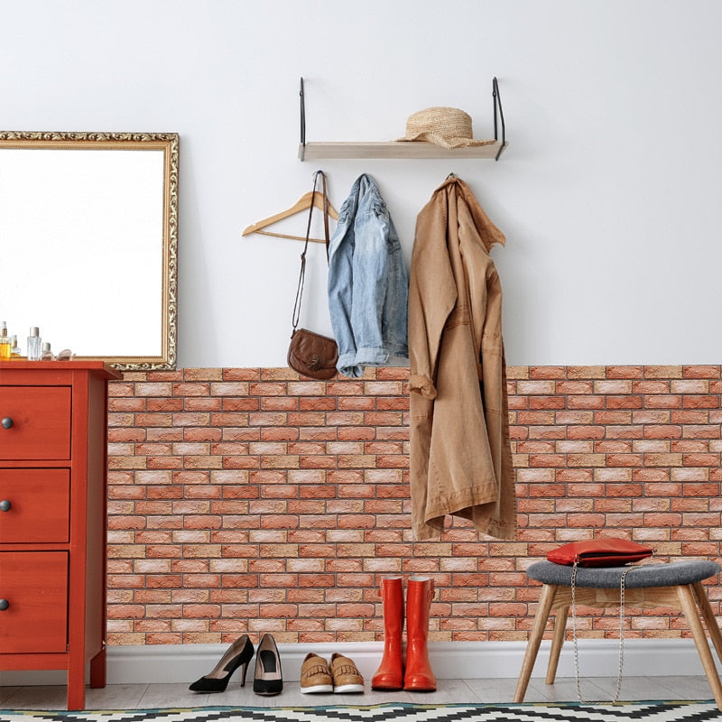 Lisslune | 3D Self-Adhesive Brick Pattern Wallpaper