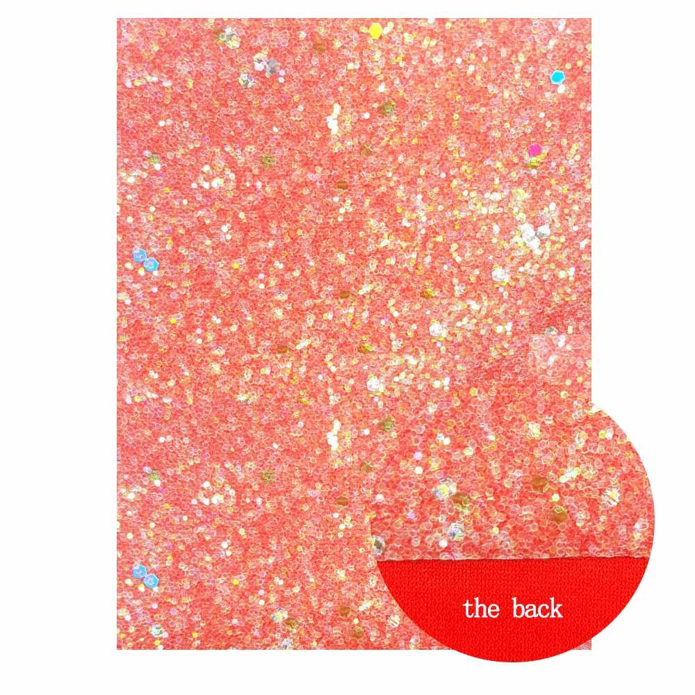 Lisslune | Shiny Red Chunky Glitter Craft Fabric Sheets - A4 Size for DIY Projects