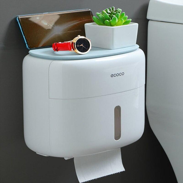 Lisslune | Bathroom organizer with phone holder and quick-change toilet paper function