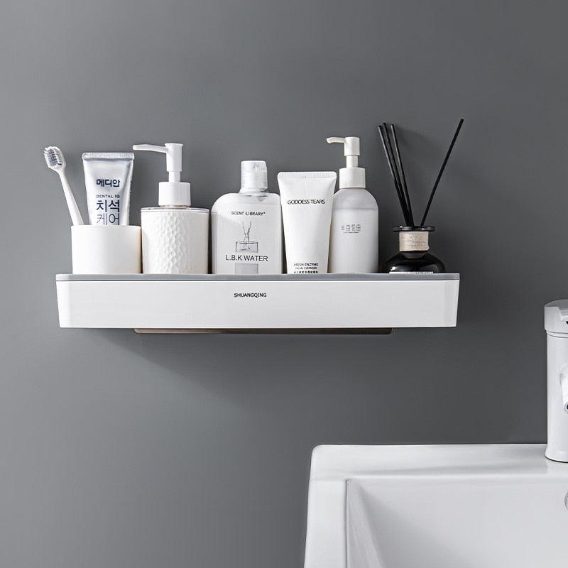 Lisslune | Bathroom wall organizer with towel holder and hanging rail
