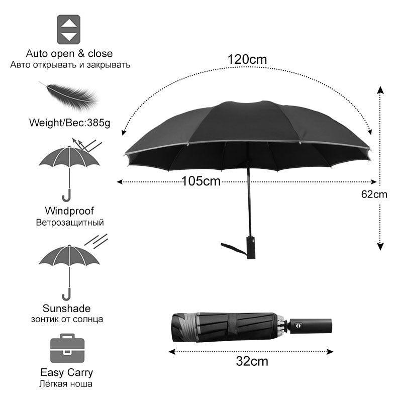 Lisslune | Stylish 10-rib Compact Automatic Umbrella - Resilient and Trendy