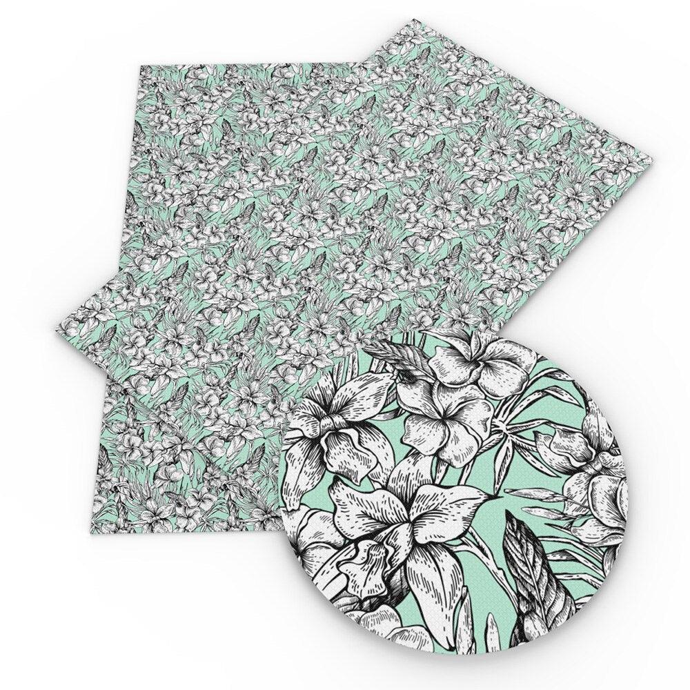 Lisslune | Vibrant Geometric Floral Synthetic Leather Craft Sheet - Enhance Your DIY Projects