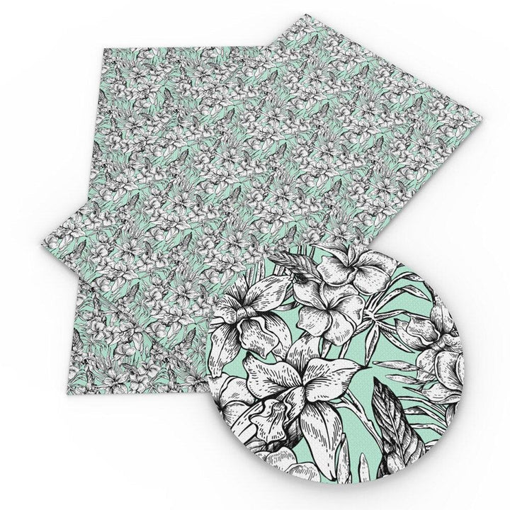 Lisslune | Vibrant Geometric Floral Synthetic Leather Craft Sheet - Enhance Your DIY Projects