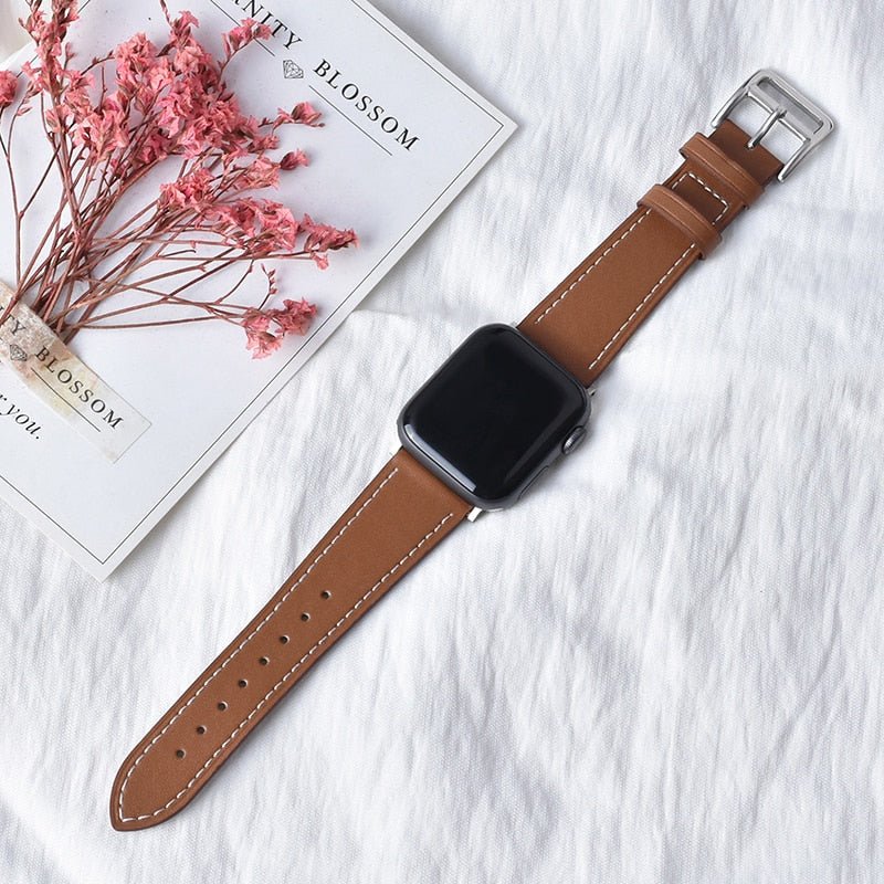 Lisslune | Leather strap for Apple Watch 42mm 38mm Series 3 4 5 6 SE 7 41MM 45MM