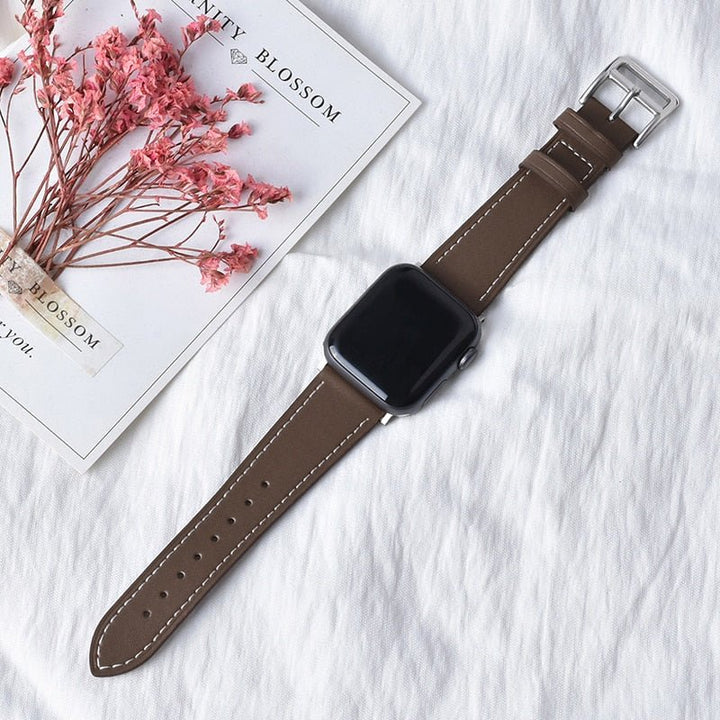 Lisslune | Leather strap for Apple Watch 42mm 38mm Series 3 4 5 6 SE 7 41MM 45MM