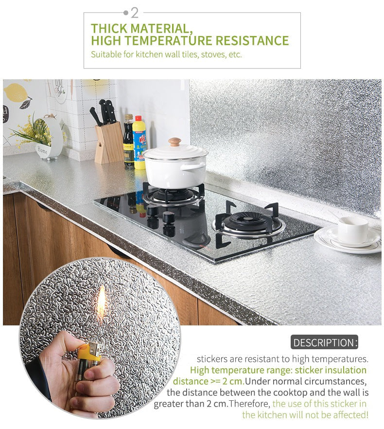 Lisslune | Waterproof Self-Adhesive Kitchen Oil-proof Wallpapers