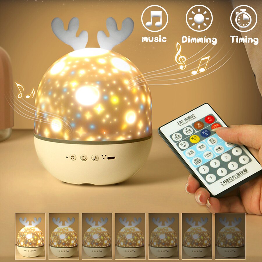 Lisslune | Rotating Deer Music Star Projector Night Lamp