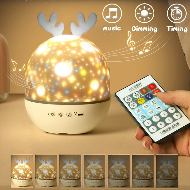Lisslune | Rotating Deer Music Star Projector Night Lamp