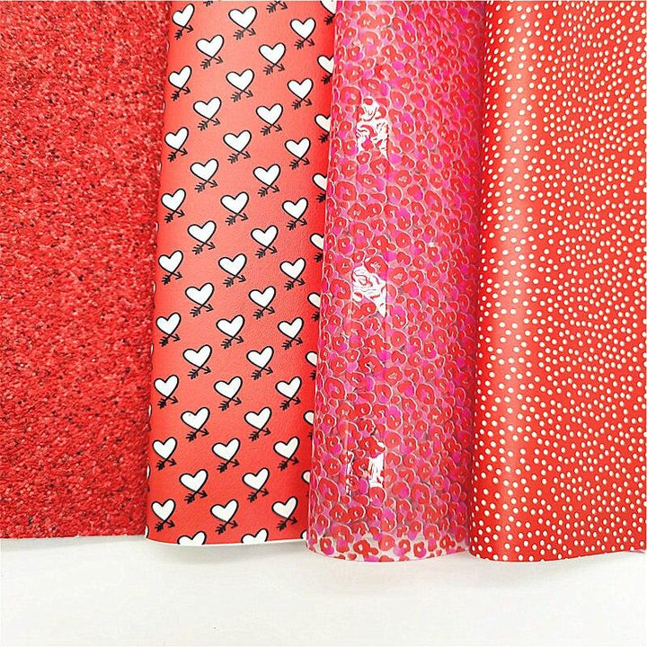 Lisslune | Red Sparkling Hearts & Dots DIY Jelly Leather Craft Kit