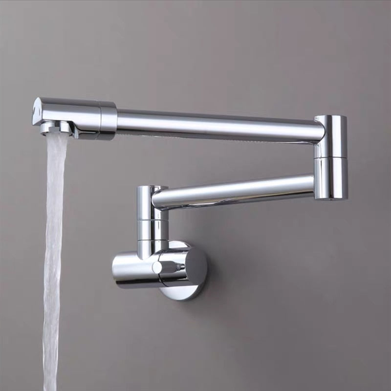 Lisslune | Wall-Mounted Folding Chrome Pot Filler Faucet