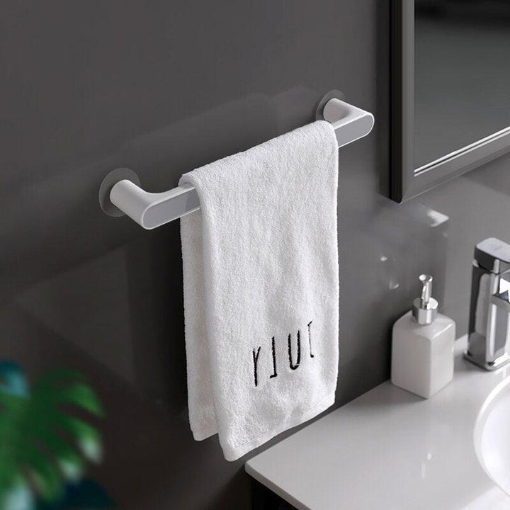 Lisslune | Modern gray and black self-adhesive towel holder with double hooks - 26.5*5.5cm