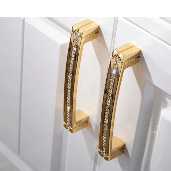 Lisslune | Luxurious Gold and Crystal Cabinet Handles - Exquisite Design and Lasting Quality