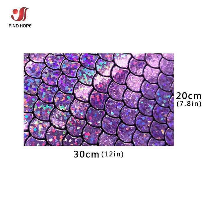 Lisslune | Enchanted holographic mermaid scales PU synthetic leather for creative DIY projects