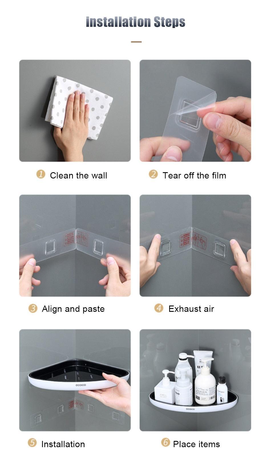 Lisslune | Smart Triangular Bathroom Organizer with Drainage System