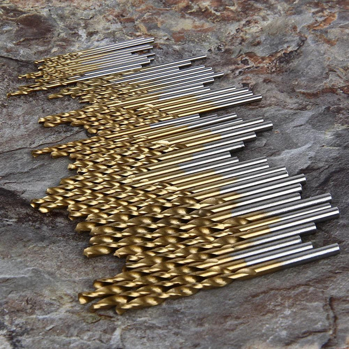 Lisslune | 50-piece Premium HSS Titanium Drill Bit Set for Woodworking and Metalworking