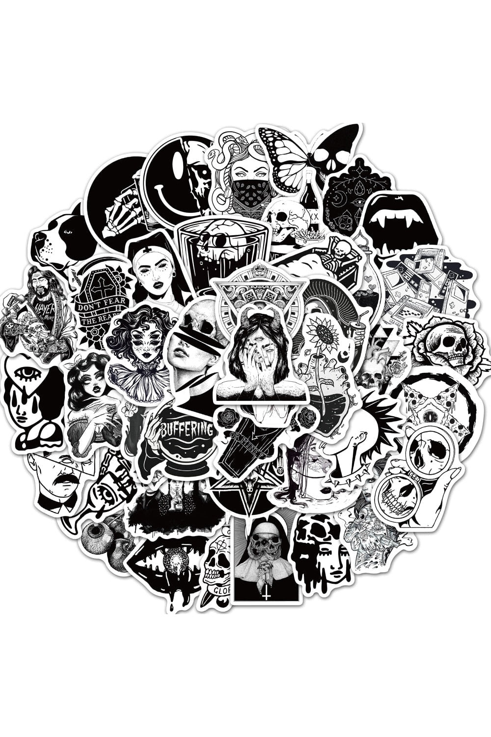 Lisslune | Black and white scrapbook stickers