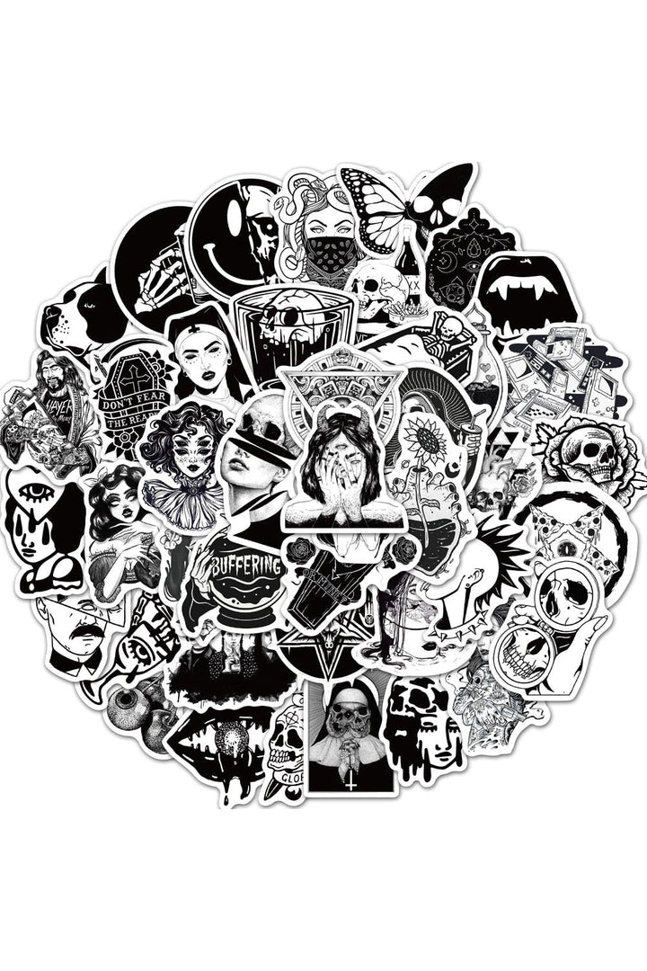 Lisslune | Black and white scrapbook stickers