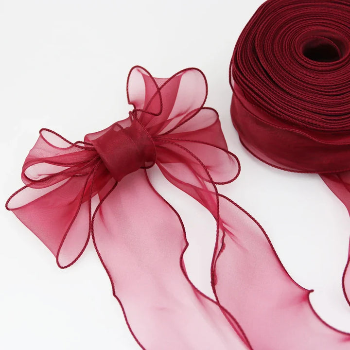 Rynx | 60mm Wave Silk Gauze Ribbon for Hair Ornaments Gift Wrapping Decorative Laces