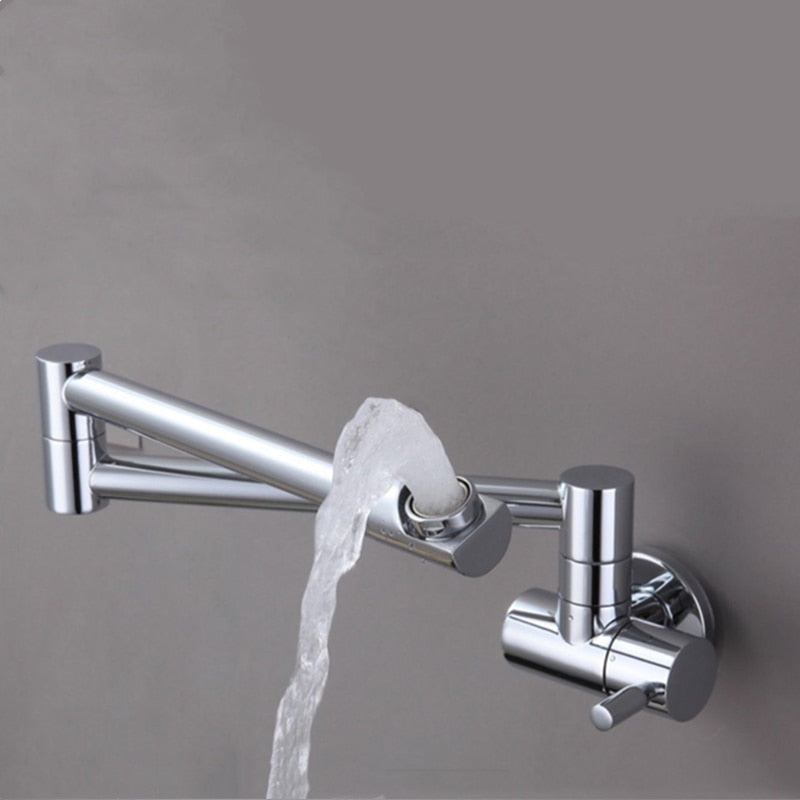 Lisslune | Wall-Mounted Folding Chrome Pot Filler Faucet
