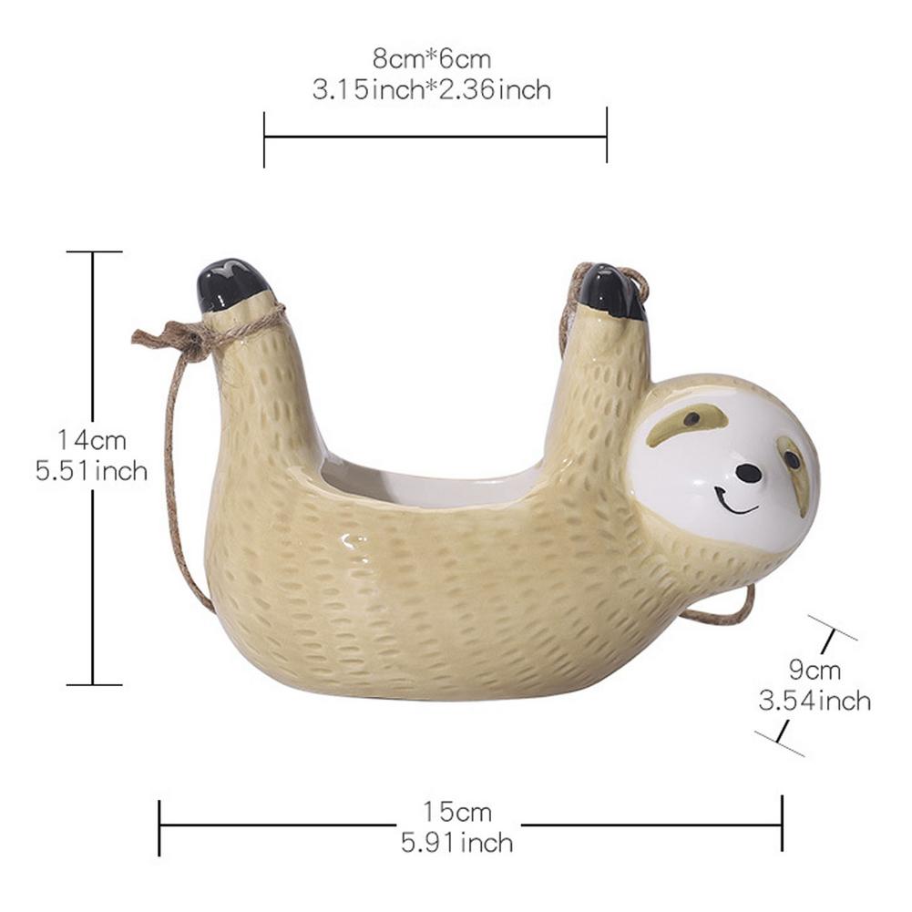 Lisslune | Ceramic Happy Sloth Flower Pot