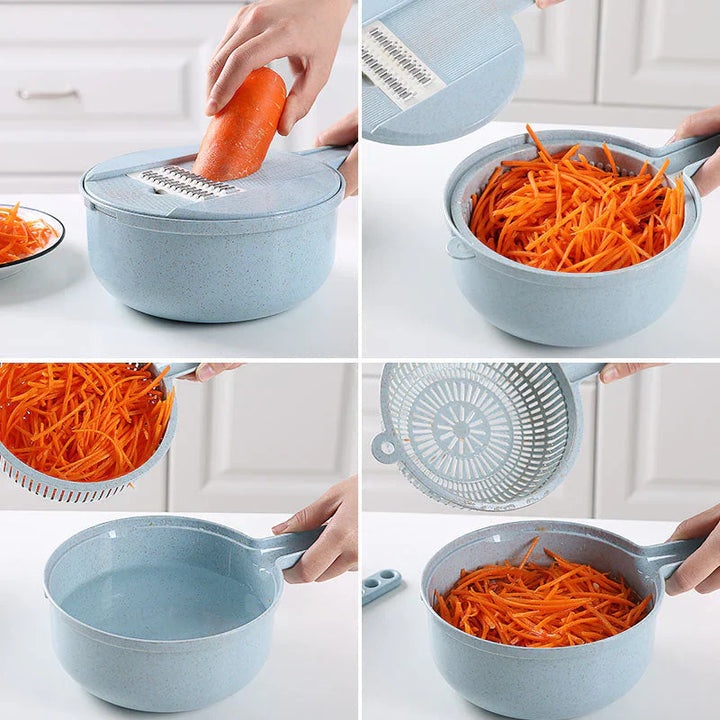 Lisslune | Multifunctional Vegetable Grater with Sieve – 3-in-1 Kitchen Grater for Vegetables & Fruits | Practical Kitchen Helper with Collection Tray