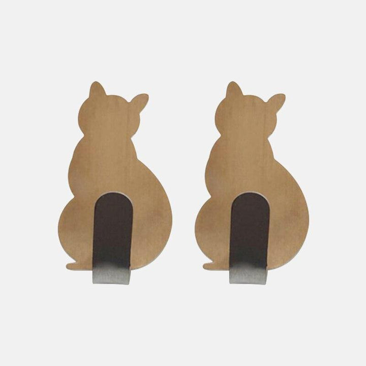 Lisslune | 2 self-adhesive cat wall hooks made of stainless steel