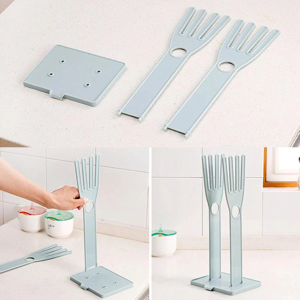 Lisslune | Kitchen sink glove storage system with removable draining rack for a tidy kitchen