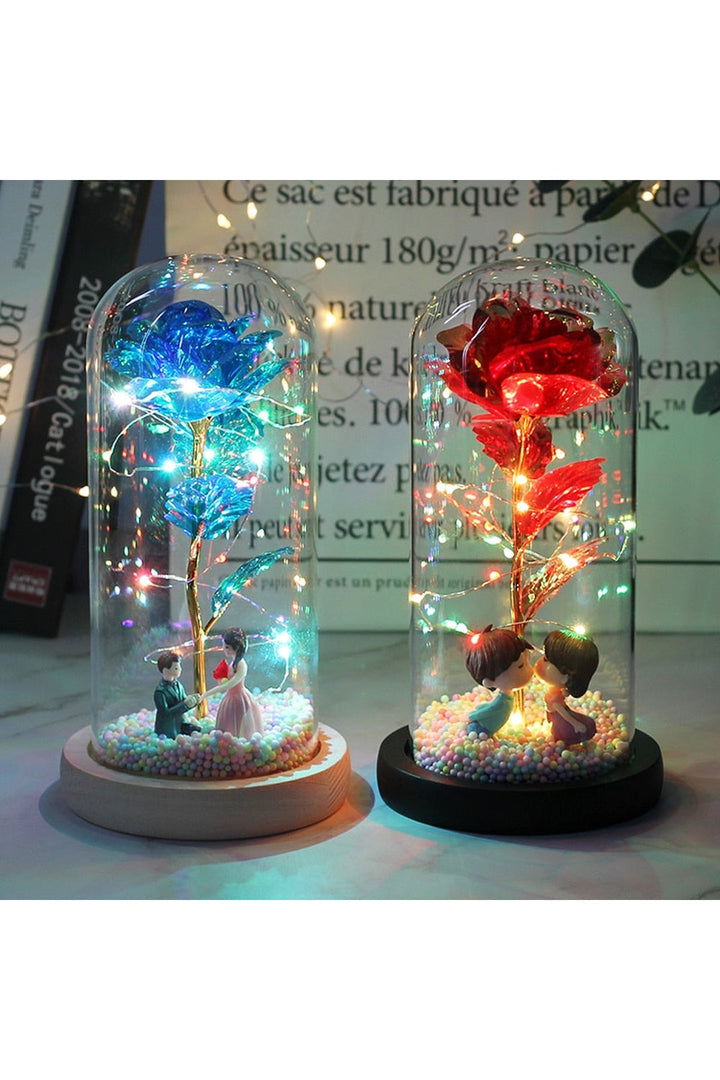 Lisslune | illuminated enchanted rose lamp